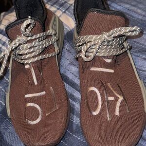 Adidas Pharrell Williams Hunan Race  Brown and Cream Sneakers